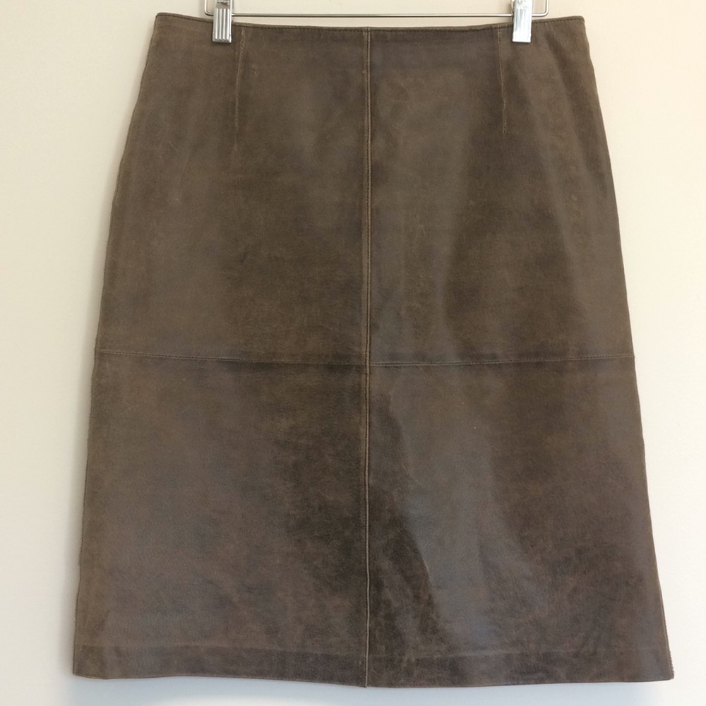 Nafnaf Brown leather skirt